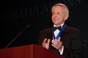 William C. Noland recipient, Abingdon architect Peyton Boyd, applauds his fellow honorees at Visions for Architecture.